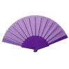 ventilateur à main pliant portable en plastique uni, ventilateur à main en tissu élégant chinois, gril pour mariages, fête de voyage, phtalcosplay