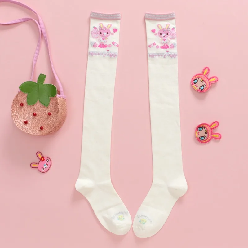 chaussettes japonaises longues en dentelle pour enfants, dessin animé, amour, petit lapin, longueur au genou, leggings pour filles, bas pour bébé chaussettes japonaises longues en dentelle pour enfants, dessin animé, amour, petit lapin, longueur au genou, leggings pour filles, bas pour bébé