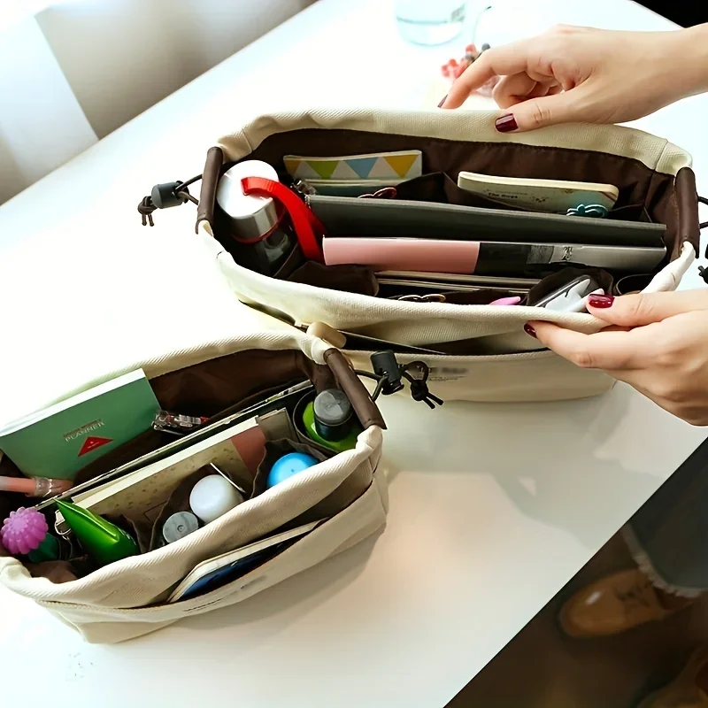 organisateurs de rangement en toile à cordon de serrage, sac de doublure multi poches, sac de rangement de voyage léger et portable 1/2 pièces organisateurs de rangement en toile à cordon de serrage, sac de doublure multi poches, sac de rangement de voyage léger et portable 1/2 pièces