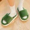 pantoufles poilues pour vêtements d'extérieur pour femmes, nouveaux styles d'automne et d'hiver, maison intérieure, semelles épaisses, pantoufles en coton pour couple d'hiver
