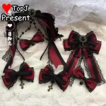 Pince à cheveux gothique vin foncé rouge Lolita, petit article, couvre-chef, sous-culture Y2K Punk Halloween, épingle à cheveux, bandeau, accessoires pour cheveux