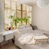 décoration de chambre japonaise avec lapin dessiné à la main, tenture murale, tapisserie, illustration, mignon, sonramé, anime, ado, indie, chambre à coucher