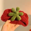 bandeau fraise rouge lavage visage bandes de cheveux cerceaux de cheveux filles épais mignon en peluche bandeaux bandeau mode cheveux accessoires