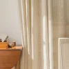 rideau en lin de style naturel japonais, anti poussière, écran de fenêtre transparent pour chambre à coucher, porte de cuisine, rideau doux pratique
