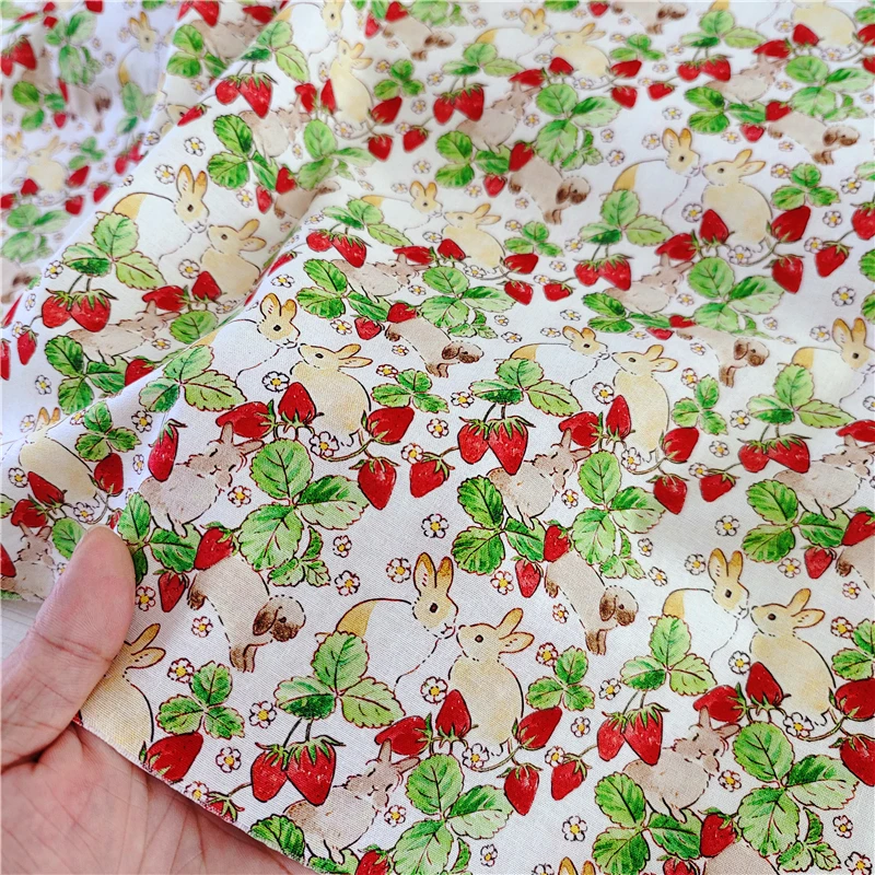 tissu en coton imprimé lapin de dessin animé, vêtements pour bébé, cheongsam, décoration de la maison, année du lapin, vêtements pour enfants tissu en coton imprimé lapin de dessin animé, vêtements pour bébé, cheongsam, décoration de la maison, année du lapin, vêtements pour enfants
