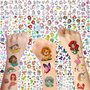 60 feuilles 500 + modèles tatouages temporaires de dessin animé pour filles garçons bras mains cou Groovy mignon sirène licorne dinosaure papillon 60 feuilles 500 + modèles tatouages temporaires de dessin animé pour filles garçons bras mains cou Groovy mignon sirène licorne dinosaure papillon