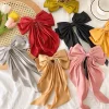 pinces à cheveux en satin avec nœud papillon pour femmes et filles, barrettes élégantes, ruban surdimensionné, épingle à cheveux nœud papillon, pinces à ressort, queue de cheval, accessoires pour cheveux