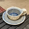 Tasse et soucoupe en porcelaine au four japonais, tasse à café rétro créative, Table à manger, tasses à lait, thé de l&rsquo;après-midi, tasse à jus de Fruits