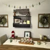 couronne de perles en bois artificiel rustique, 12 arbres, guirlande de noël pour décoration de vacances, décoration saisonnière de cheminée