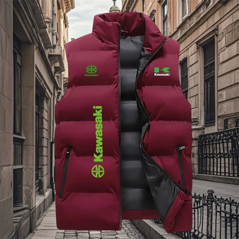 veste gilet avec logo kawasaki, décontractée et élégante, chaude pour hommes et femmes, adaptée aux sports d'automne et au cyclisme d'hiver. veste gilet avec logo kawasaki, décontractée et élégante, chaude pour hommes et femmes, adaptée aux sports d'automne et au cyclisme d'hiver.