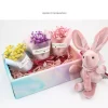 1 pièce, mini bouquet de fleurs de savon fait main, bouquet de roses, adapté aux cadeaux de fête, famille, amis, mère, cadeaux de petite amie