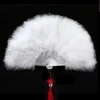 Éventail de breven plumes Épaisses, accessoire pliable en peluche, style prairie, pour performance sur scène, cheongsam