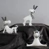 statue de renne de noël en résine artisanale, décoration de vacances festive pour la maison, le bureau, le meuble tv et le bureau, décoration de noël de renne