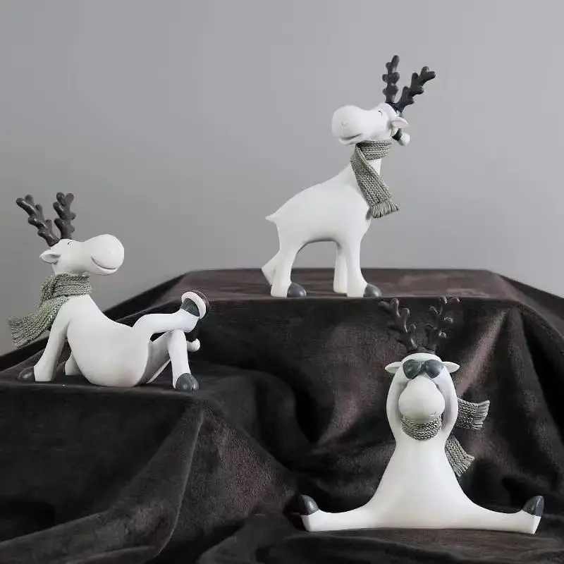 statue de renne de noël en résine artisanale, décoration de vacances festive pour la maison, le bureau, le meuble tv et le bureau, décoration de noël de renne statue de renne de noël en résine artisanale, décoration de vacances festive pour la maison, le bureau, le meuble tv et le bureau, décoration de noël de renne