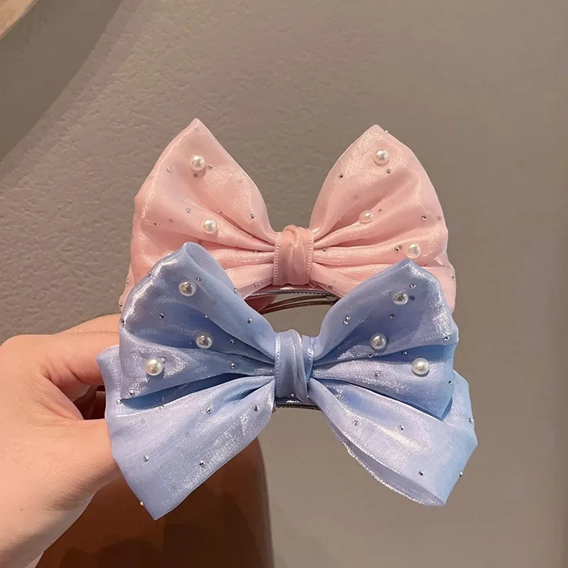 pince à cheveux pour enfants, grand nœud tridimensionnel en perles, pince supérieure pour filles, coiffure de princesse, accessoire pour cheveux formel pince à cheveux pour enfants, grand nœud tridimensionnel en perles, pince supérieure pour filles, coiffure de princesse, accessoire pour cheveux formel
