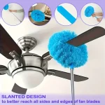 Ensemble de plumeau de ventilateur de plafond en microfibre réutilisable pour la maison et les camping-car-brosse de nettoyage sans effort avec technologie de verrouillage de la poussière Ensemble de plumeau de ventilateur de plafond en microfibre réutilisable pour la maison et les camping-car-brosse de nettoyage sans effort avec technologie de verrouillage de la poussière