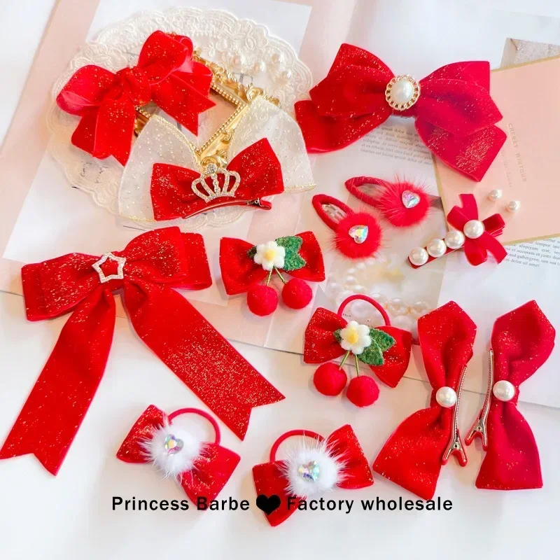ornement de nœud de velours doré rouge pour femmes et filles, épingles à cheveux de bébé, pinces à cheveux coréennes, épingles à cheveux de cow boy, accessoires de noël et du nouvel an ornement de nœud de velours doré rouge pour femmes et filles, épingles à cheveux de bébé, pinces à cheveux coréennes, épingles à cheveux de cow boy, accessoires de noël et du nouvel an