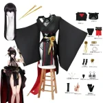 Yor Forger Cosplay Costume perruque robe noir Kimono Yor Briar chapeaux Bracelet accessoires Anime Halloween fête femmes