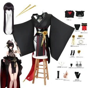 Yor Forger Cosplay Costume perruque robe noir Kimono Yor Briar chapeaux Bracelet accessoires Anime Halloween fête femmes Yor Forger Cosplay Costume perruque robe noir Kimono Yor Briar chapeaux Bracelet accessoires Anime Halloween fête femmes