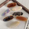 pinces à cheveux ovales en acétate coloré vintage pour femmes et filles, clips latéraux coréens doux, barrettes à frange, accessoires pour cheveux