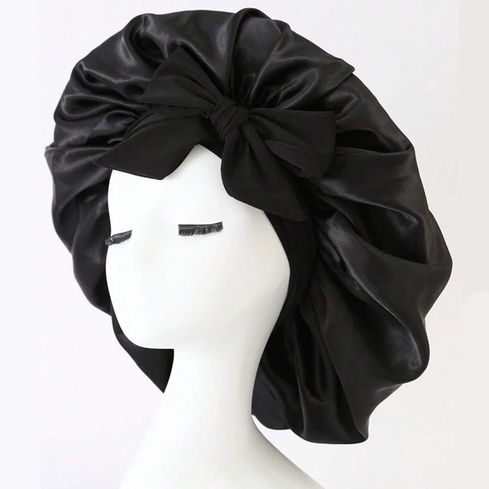 injbonnet réglable en satin pour hommes et femmes, bonnet pour dormir, cheveux, bande lourde injbonnet réglable en satin pour hommes et femmes, bonnet pour dormir, cheveux, bande lourde