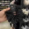 accessoires pour cheveux coréens à pois noirs et blancs haut de gamme, bandeau pour gros intestin, tempérament satiné, bandeau queue de cheval