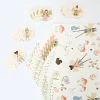 papier d'emballage rose enchanté pour enfants, nickel é de terre de calcul, cadeau rond, fournitures de fête d'anniversaire, baby shower, enfants garçons et filles, 12 pièces