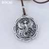 BOCAI-Collier pendentif paon de style ethnique pour femme, accessoires de bijoux en argent S925, rétro, phénix, chimsweater, nouveau BOCAI-Collier pendentif paon de style ethnique pour femme, accessoires de bijoux en argent S925, rétro, phénix, chimsweater, nouveau