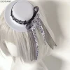 mini chapeau de note de musique pour femmes, style harajuku, mignon, ruban lolita y2k, chapeau japonais, coiffure en dentelle, petit chapeau, accessoires 2025