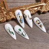 autocollants pour ongles 3d en marbre rose, étiquettes adhésives, motif aquarelle, fleurs, feuilles, art de manucure et de pédicure, lastz sj031