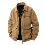 Hommes hiver veste décontractée vêtements d&rsquo;extérieur hommes veste en velours côtelé printemps col rabattu veste multi-poches mode coréenne