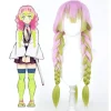costume de cosplay anime demon slayer, uniforme kimono kanroji mitsuri kimetsu no yaiba, perruque de costume de fête d'halloween pour enfant adulte