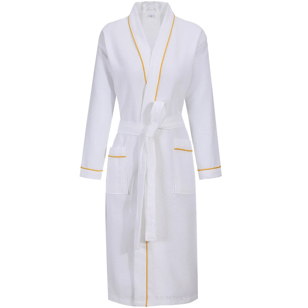 salon de beauté hôtel pur coton mince gaufre style peignoir hommes et femmes longue absorbant toutes saisons universelle grande taille robe salon de beauté hôtel pur coton mince gaufre style peignoir hommes et femmes longue absorbant toutes saisons universelle grande taille robe