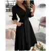 robe portefeuille à ceinture pour femme, vente chaude, coupe ample, imprimé multi motifs, adaptée aux transitions saisonnières