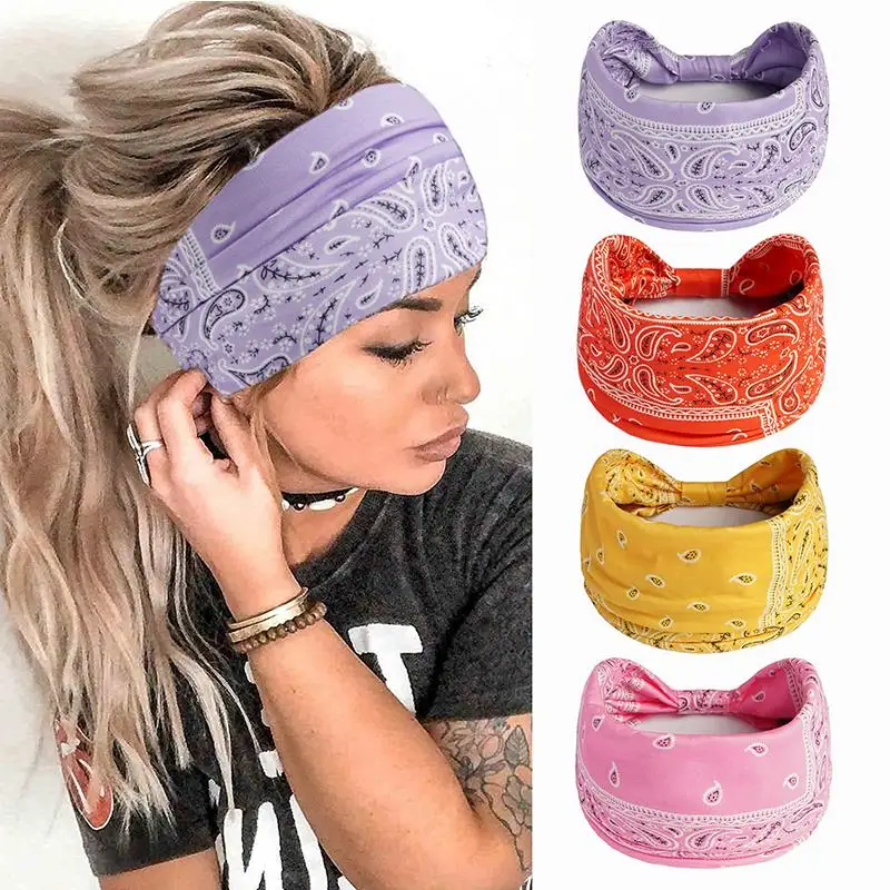 bandes larges de sauna boho pour femmes, turban élastique à nœud vintage, enveloppement de sauna pour filles, bandana en coton doux, accessoires pour cheveux bandes larges de sauna boho pour femmes, turban élastique à nœud vintage, enveloppement de sauna pour filles, bandana en coton doux, accessoires pour cheveux