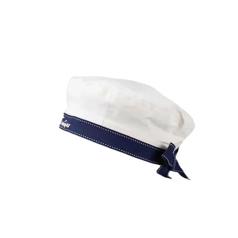 Chapeau de marin blanc doux décontracté, casquette octogonale à nœud papillon de Style coréen, casquette uniforme avec lettres brodées, chapeau de peintre pour printemps et été Chapeau de marin blanc doux décontracté, casquette octogonale à nœud papillon de Style coréen, casquette uniforme avec lettres brodées, chapeau de peintre pour printemps et été