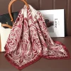 foulards carrés en soie pour femmes, châles hijab, abaya, voile islamique, turban, foulard, bandana, paréo de plage, 70x70cm, 2025