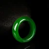 bague en imitation de jade vert naturel, breloque à la mode, bijoux à main pour femmes et hommes, bague en verre de jade hetian, cadeaux artisanaux