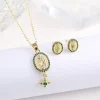 Nouveau à la mode créatif ovale St. Jude zircone ensemble de bijoux collier boucles d&rsquo;oreilles classique pour bijoux religieux accessoires pour hommes femmes