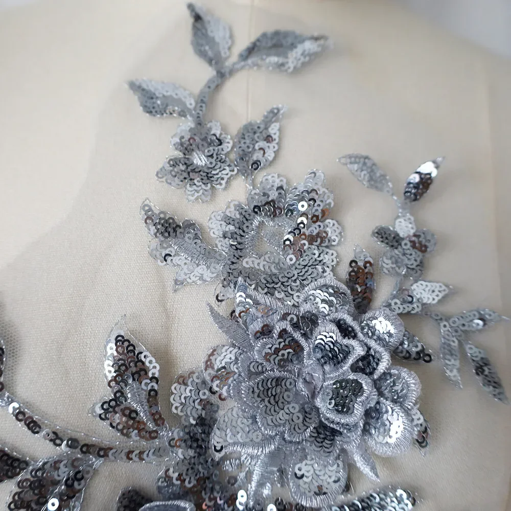 paillettes brodées fleur applique dentelle tissu garniture maille col mariage robe de mariée patch de couture robe de soirée décor bricolage artisanat paillettes brodées fleur applique dentelle tissu garniture maille col mariage robe de mariée patch de couture robe de soirée décor bricolage artisanat