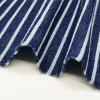 tissu denim rayé, bandes teintées en fil bleu pour couture, chemise et pantalon au demi mètre, printemps et automne