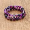 bracelets en onyx violet pour femmes, perles de bouddha, accessoires ethniques pour hommes, cadeau de saint valentin
