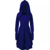 robe gothique vintage élégante à manches longues, à capuche, ceinturée, y2k, costume de spectacle festif pour femmes, couleur pure, tendance, cosplay, nouvelle collection 2025