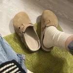 2025 femmes sans lacet sandales mode Style coréen facile à porter tenue décontractée rétro chaussures à bout ouvert