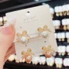 boucles d'oreilles en strass scintillants pour femmes, bijoux de luxe légers, à la mode, cadeaux d'anniversaire de mariage