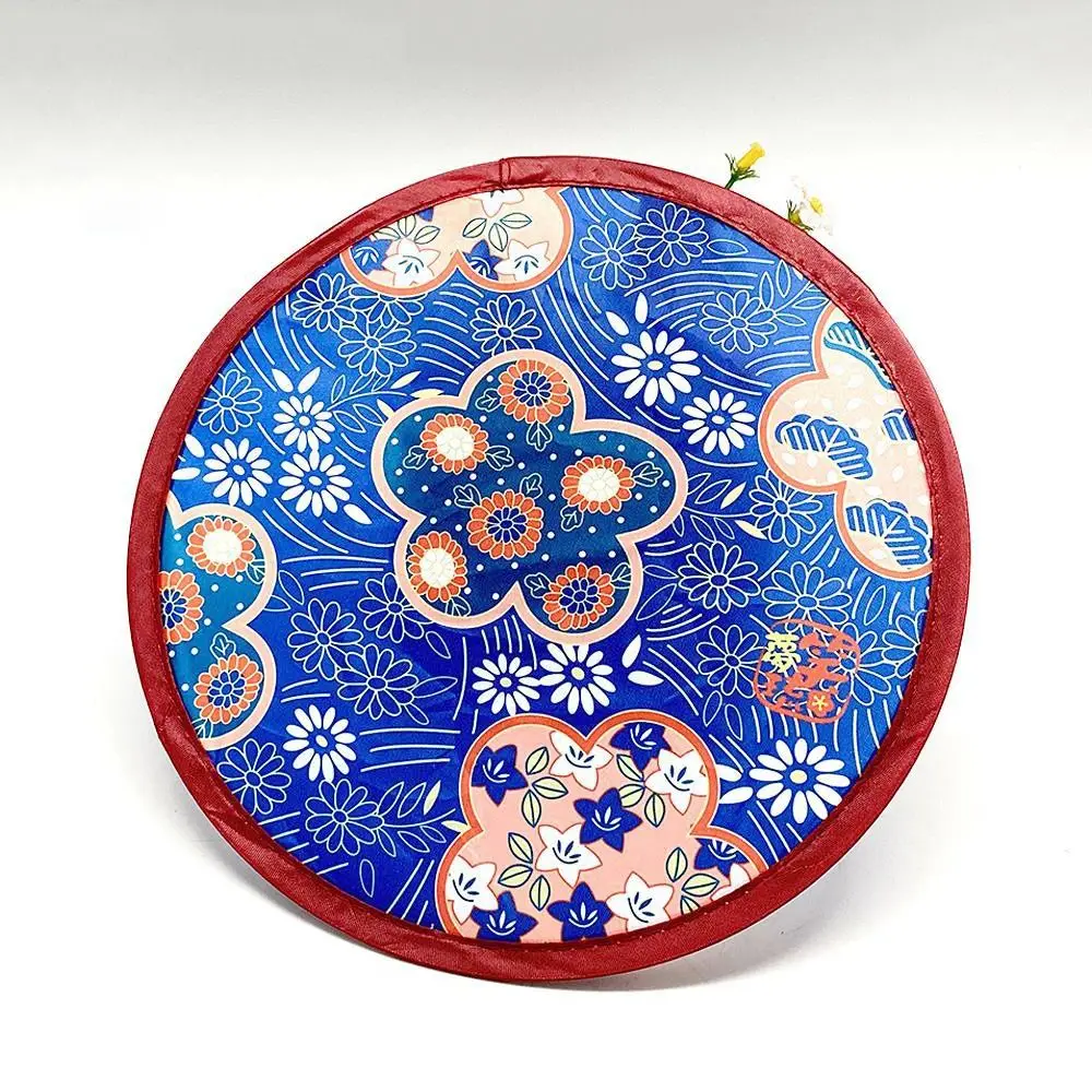 style japonais 1pc nylon rond avec poche pour plage pelouse ventilateur à main enfant extérieur ventilateurs pliants disque volant style japonais 1pc nylon rond avec poche pour plage pelouse ventilateur à main enfant extérieur ventilateurs pliants disque volant