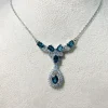 zecaa topaze bijoux fins topaze collier pendentif avec naturel topaze bleue de londres pierre précieuse 5*7mm opaze collier pendentif bijoux