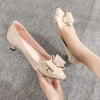 dames chaussures d'été chaussures pour femmes 2025 stilito bout pointu talon bas élégant avec nœud remise chaussure confortable vacances 39