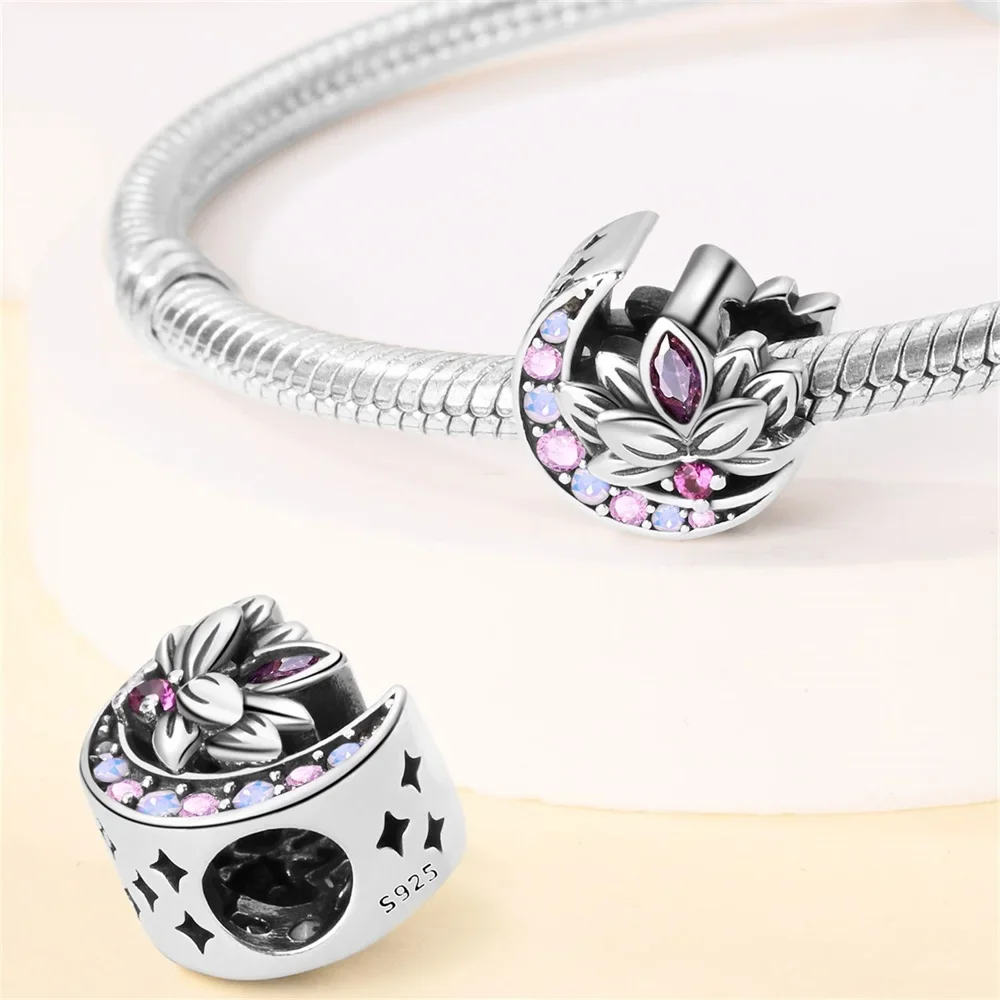 bracelet en argent sterling 925, tournesol sakura lotus, pendentifs colorés, bijoux adaptés aux femmes, fabrication de cadeaux fins bracelet en argent sterling 925, tournesol sakura lotus, pendentifs colorés, bijoux adaptés aux femmes, fabrication de cadeaux fins