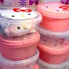 japonais ins transparent rose hello kitty boîte de rangement organisateur sanrio multifonction en plastique papeterie petits articles boîte à bijoux